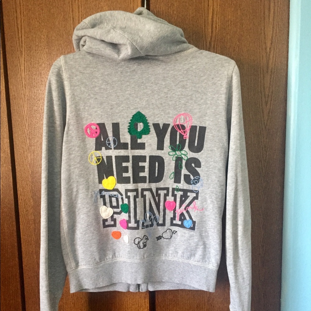 PINK full zip hoodie
